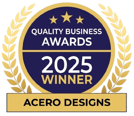 “Acero Designs 2025 Winner certificate for best home renovations in Liverpool, UK.”